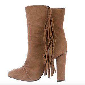 Giuseppe Zanotti Alabama Fringe Ankle Boots Tan